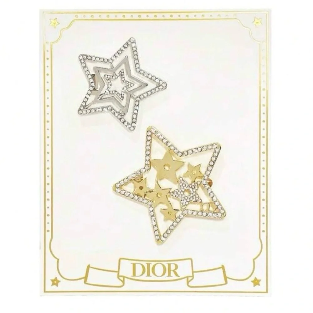 Dior Star Hair Clips in Gold and Silver